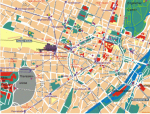 Карта Мюнхена с достопримечательностями и метро