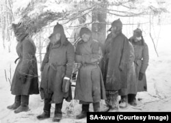 Wounded and freezing Red Army soldiers after capture in February 1940.