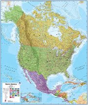 Canada On a Large Wall Map of North America