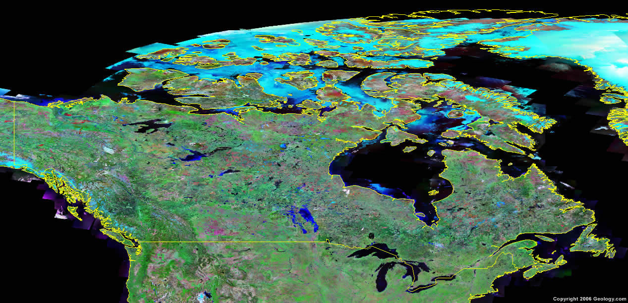 Canada satellite photo