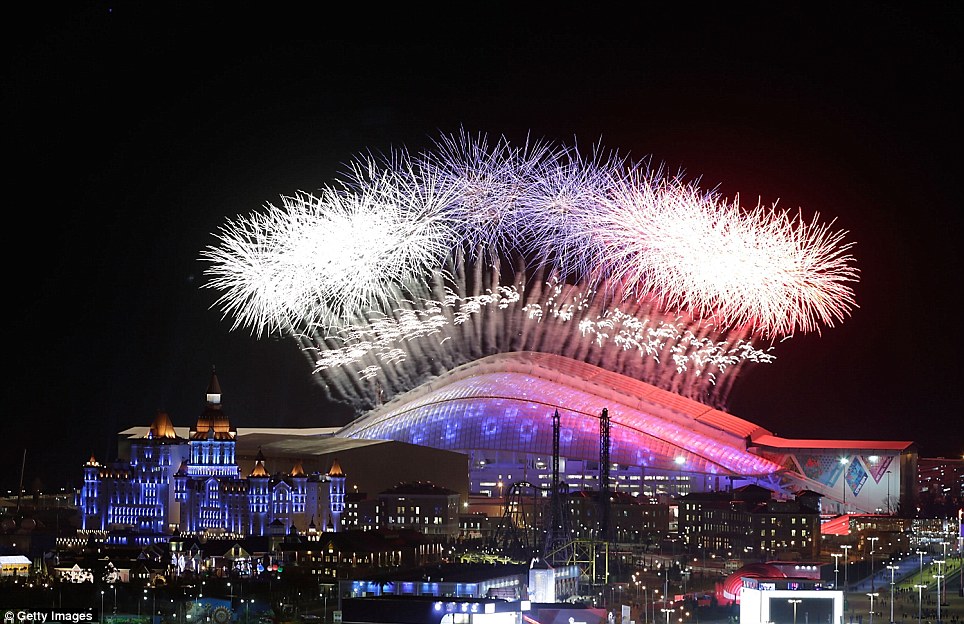 Mesmerising: A general view of fireworks that played such an impressive part of Sochi