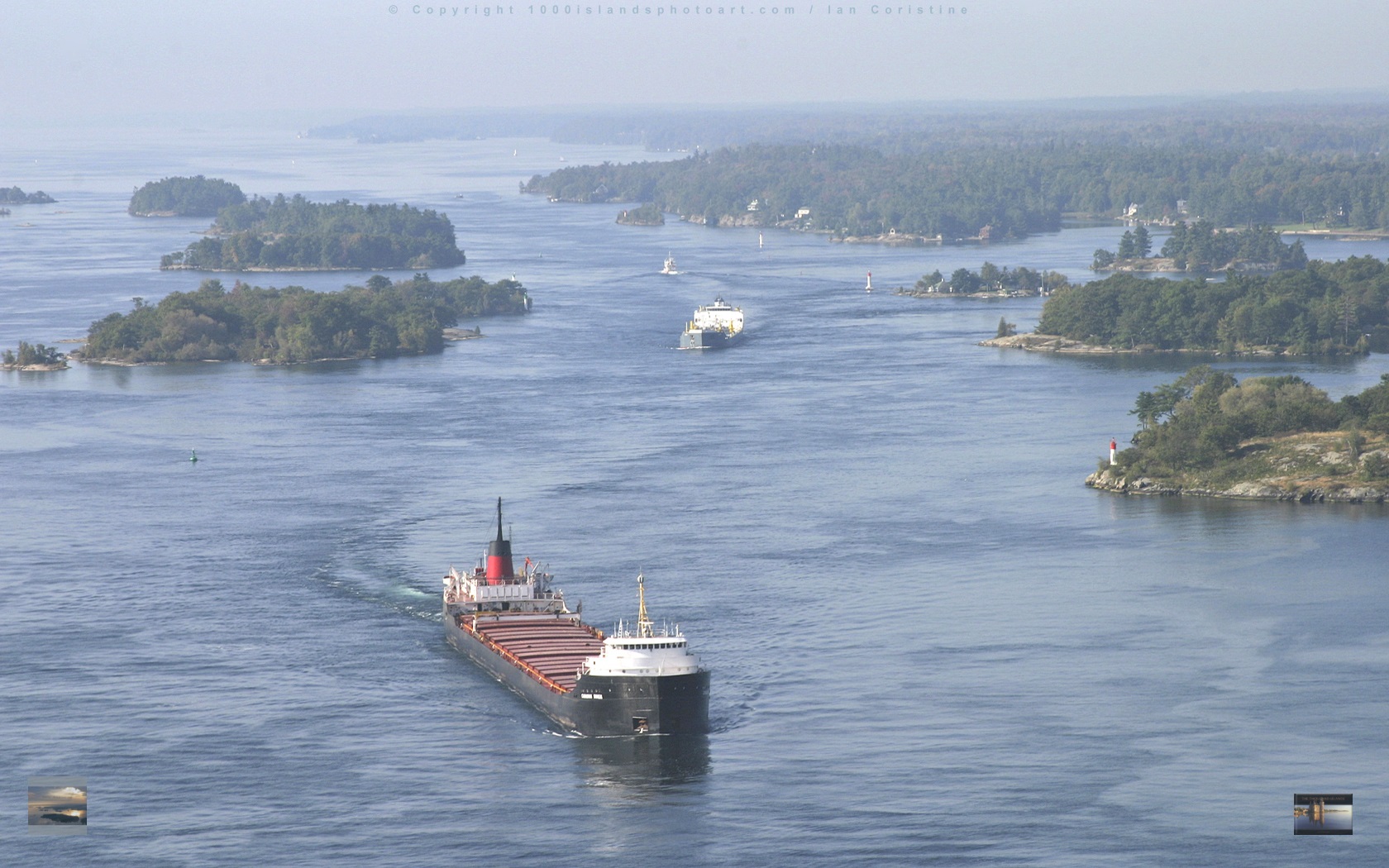 October 7, 2006:  The stretch of the St Lawrence River just east of Lake Ontario is known as the Thousand Islands region for fairly obvious reasons.  Lots and lots of islands...