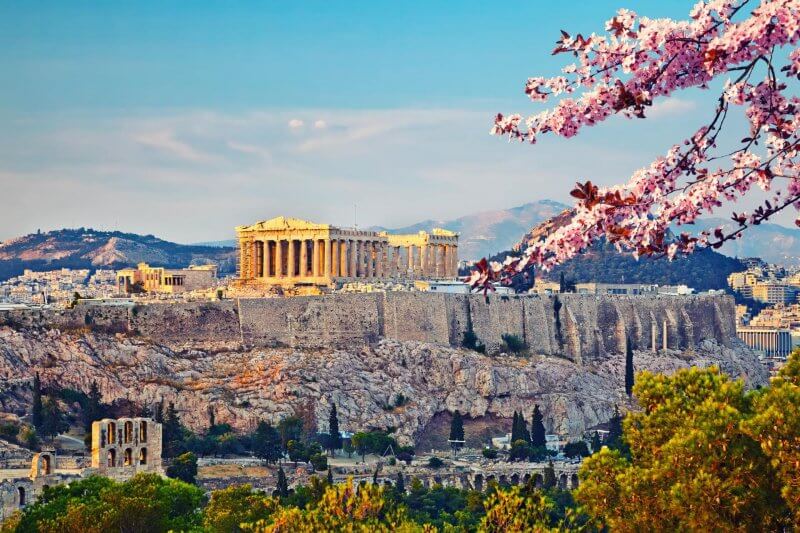 Вид на весенние Афины