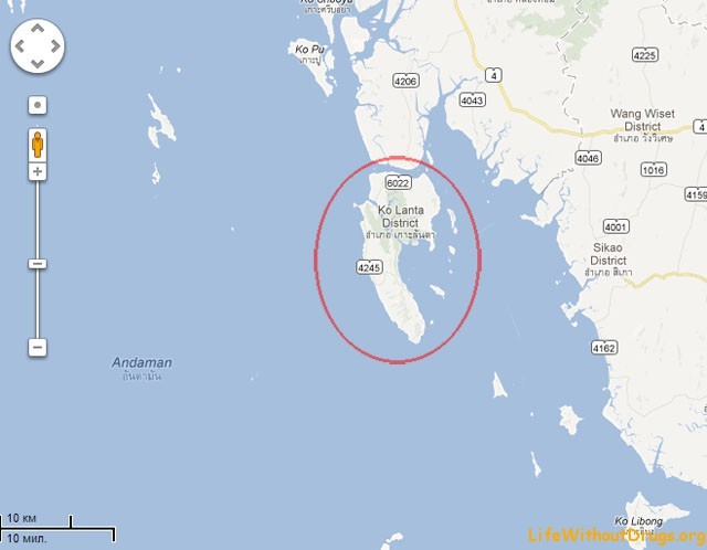 Остров Ко Ланта - карта