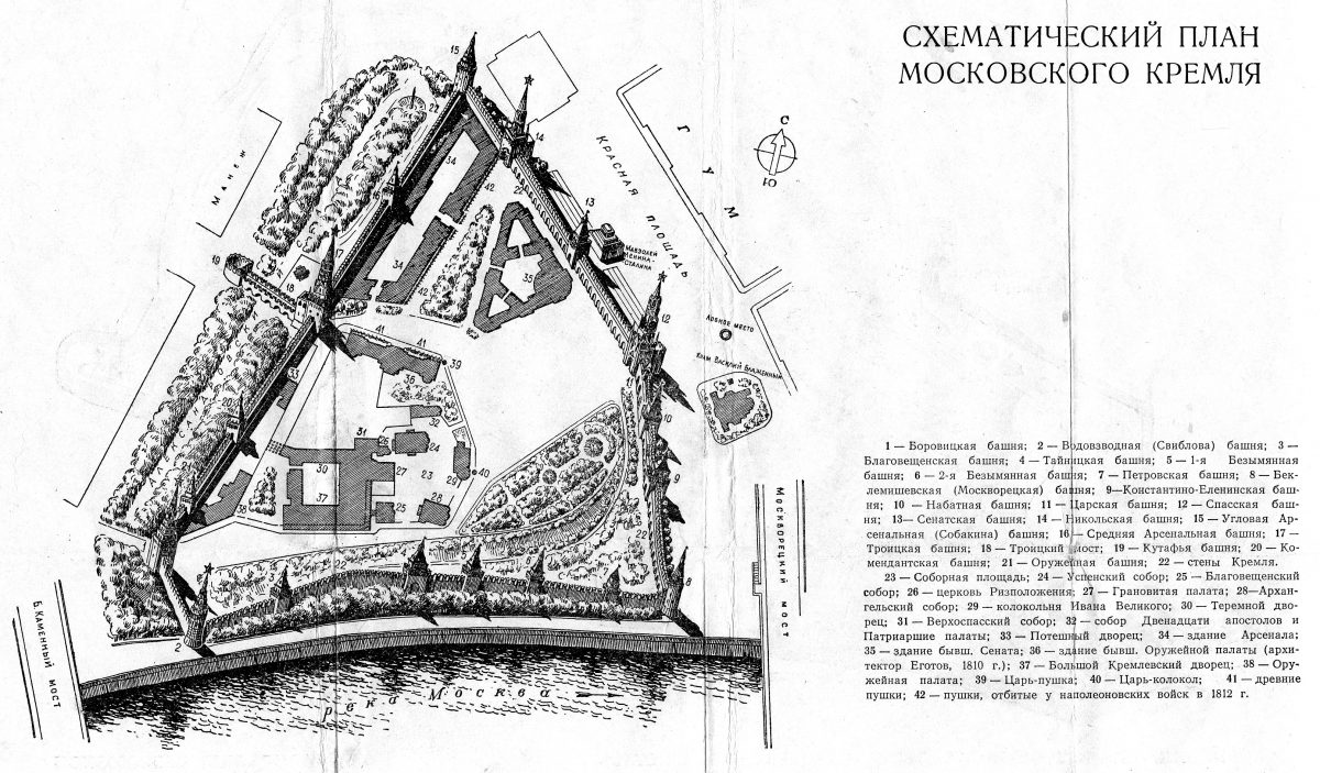 Вид кремля сверху схема