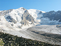 Glacier in the mountains of Karachay-Cherkessia