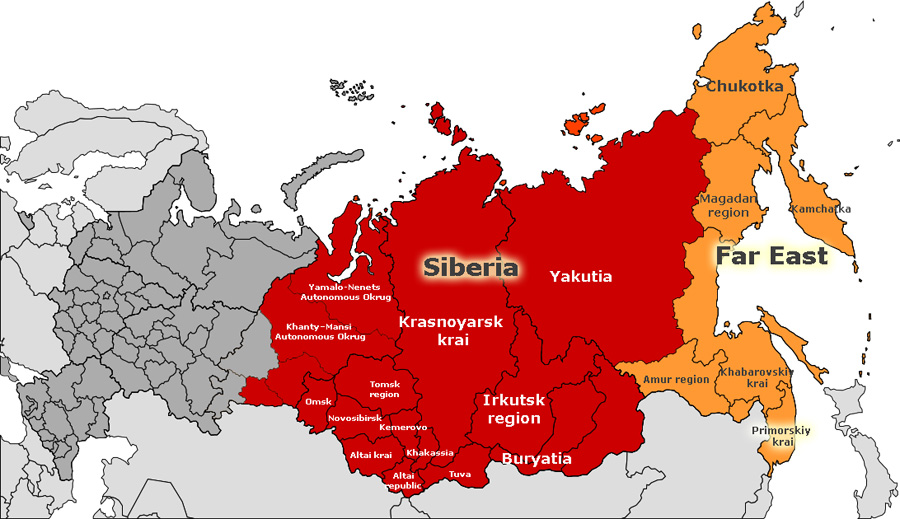 Карта сибири в россии