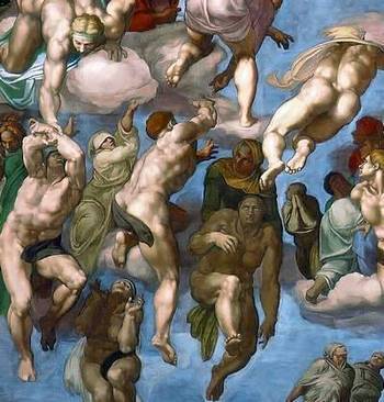 Прикрытые гениталии на Страшном суде Микеланджело
