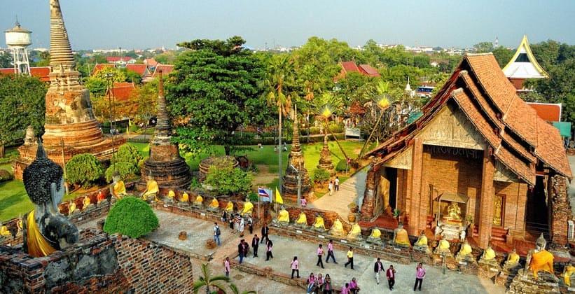 Город Аюттхая в Таиланде