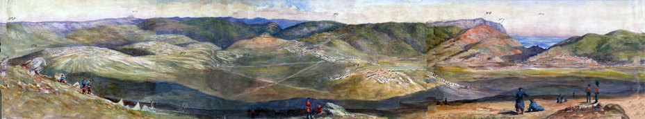 ​Панорамный вид места сражения Тяжёлой бригады с русскими гусарами britishbattles.com - Тяжёлая бригада в Балаклавском сражении 