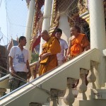 Ajarn Spencer Littlewood gets Yant Gao Yord from Luang Pi Pant at Wat Bang Pra in 1997